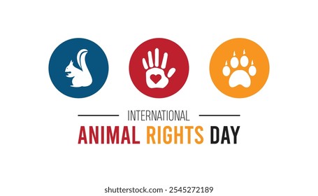 Vector illustration on the theme of international animal rights day observed each year during December. observed each year during December banner, Holiday,