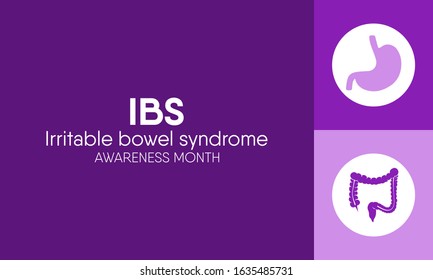Vector Illustration on the theme of Irritable bowl syndrome (IBS) awareness month on April.
