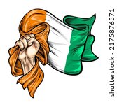 Vector Illustration on the theme ivory coast Independence Day. Hands with ivory coast flags