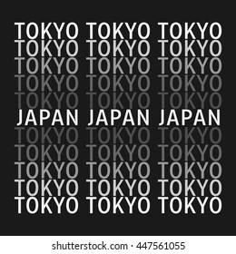 Vector illustration on the theme of Japan, Tokyo. Typography, t-shirt graphics, poster, banner, stamp, postcard