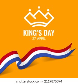 Vector illustration on the theme King's Day in Amsterdam

