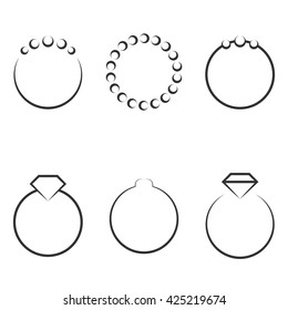 Vector illustration on the theme ladies ring with diamonds