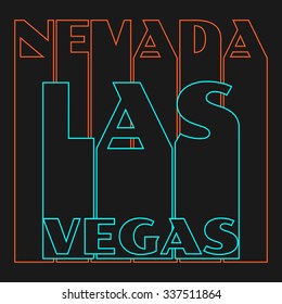 Vector illustration on the theme of Las Vegas, Nevada. Typography, t-shirt graphics, poster, banner, flyer, postcard