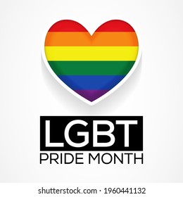 Vector illustration on the theme of LGBTQ pride month observed each year in June.