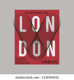 Vector illustration on the theme of London, England. Typography, t-shirt graphics, poster, print, banner, flyer, postcard