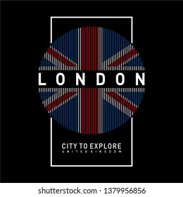 Vector illustration on the theme of LONDON. Typography, t-shirt graphics, poster, print, banner, flyer, postcard - Vector