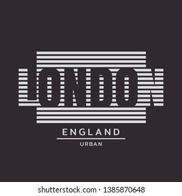 Vector illustration on the theme of London, England. Typography, t-shirt graphics, poster, print, banner, flyer, postcard