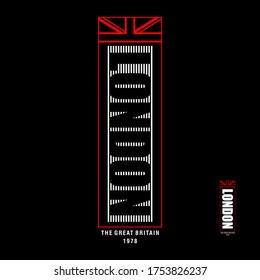 Vector illustration on the theme of London. Typography, t-shirt graphics, poster, print, banner, flyer, postcard