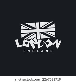 Ilustración vectorial sobre el tema de Londres. Tipografía, gráficos para camisetas, afiche, impresión, pancarta, volante, postal