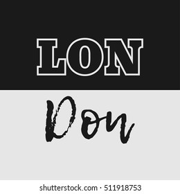 Vector illustration on the theme of London. Typography, t-shirt graphics, poster, print, banner, flyer, postcard

