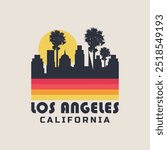Vector illustration on the theme of Los Angeles, California. Sport typography, t-shirt graphics, print, poster, banner, flyer, postcard