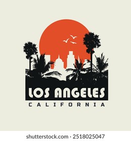 Vector illustration on the theme of Los Angeles, California. Sport typography, t-shirt graphics, print, poster, banner, flyer, postcard