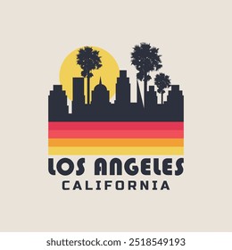 Ilustração vetorial sobre o tema de Los Angeles, Califórnia. Tipografia esportiva, gráficos t-shirt, impressão, cartaz, banner, folheto, cartão postal