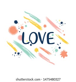 Vector illustration on the theme of love. design. Typography, t-shirt graphics, print, poster, banner, flyer, postcard