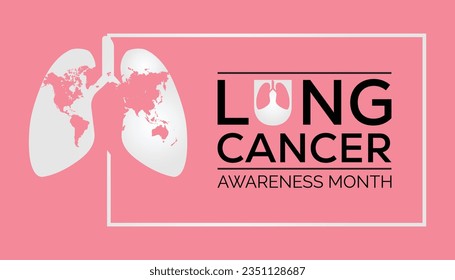 En noviembre se observa una ilustración vectorial sobre el tema del Mes de Concienciación sobre el Cáncer de Pulmón.