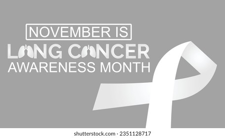 Vector illustration on the theme of Lung Cancer Awareness Month is observed every year in during November.