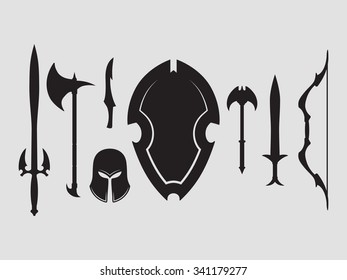 Vector illustration on a theme magical ancient weapon
