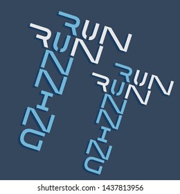 Vector illustration on a theme of marathon and running.  Sport typography, t-shirt graphics, poster, print, run, banner, flyer, postcard