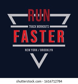 Vector illustration on a theme of marathon and running in New York City, Brooklyn. Sport typography,t-shirt graphics, poster, print,run,banner,flyer,postcard
