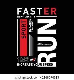 Vector illustration on a theme of marathon and running in New York City. Number sport typography, t-shirt graphics, poster, print, run, banner, flyer, postcard