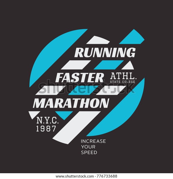 Vector Illustration On Theme Marathon Running Stock Vector (Royalty ...