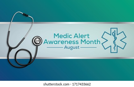 Ilustración vectorial sobre el tema del mes de alerta médica que se observa cada año en agosto.