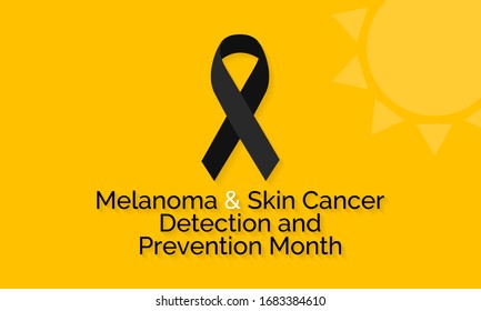 Vector Illustration On The Theme Of Melanoma And Skin Cancer Detection, Prevention And Awareness Month Of May.