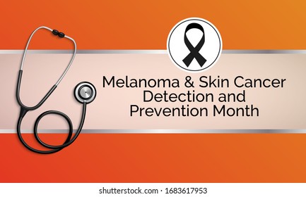 Vector illustration on the theme of Melanoma and skin cancer detection, prevention and awareness month of May.