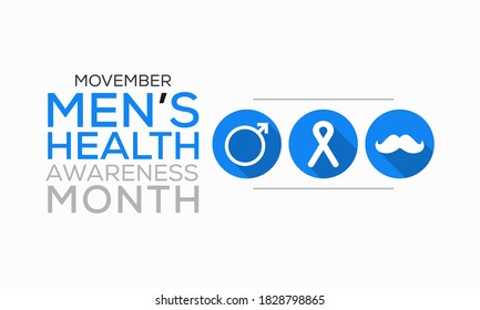 Vector illustration on the theme of Men's health awareness month (Movember) observed each year during November.