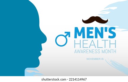 Vector illustration on the theme of Men's health awareness month observed each year during November banner, Holiday, poster, card and background design.