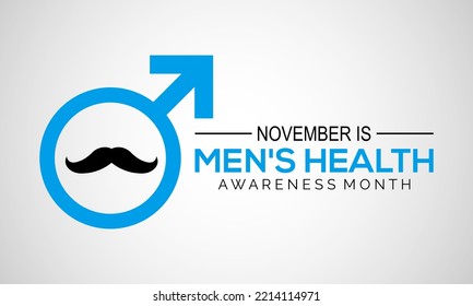 Vector illustration on the theme of Men's health awareness month observed each year during November banner, Holiday, poster, card and background design.