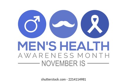 Vector illustration on the theme of Men's health awareness month observed each year during November banner, Holiday, poster, card and background design.