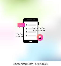 Vector illustration on the theme of mobile applications.