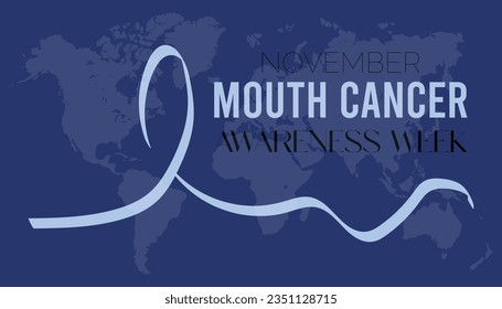 Ilustración vectorial sobre el tema de la semana de concientización sobre el cáncer de boca observada cada año durante el banner de noviembre, feriado, afiche, tarjeta y diseño de fondo.