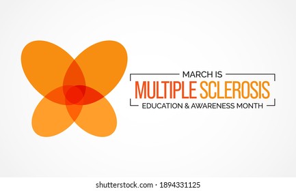 Vector illustration on the theme of Multiple Sclerosis awareness month observed each year during March. it is a condition that can affect the brain and spinal cord.