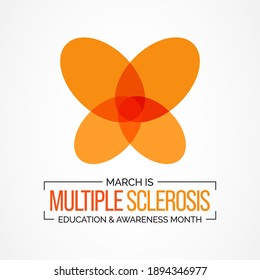 Vector illustration on the theme of Multiple Sclerosis awareness month observed each year during March. it is a condition that can affect the brain and spinal cord.