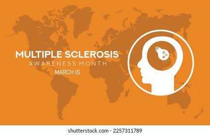 Vector illustration on the theme of Multiple Sclerosis awareness month observed each year during March. greeting card, poster with background. Vector illustration design.