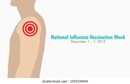 Vektorgrafik zum Thema National Influenza Vaccination Week vom 1. bis 7. Dezember.