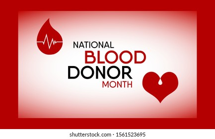 Vector illustration on the theme of National Blood donor month of January.