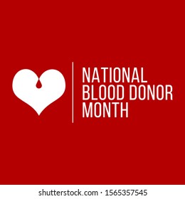 Vector illustration on the theme of National Blood donor month of January.