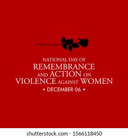 Vector illustration on the theme of National day of remembrance and action on violence against Women on December 6th.