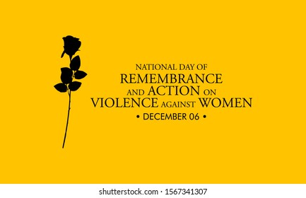 Vector illustration on the theme of National day of remembrance and action on violence against Women on December 6th.