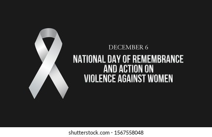 Vector illustration on the theme of National day of remembrance and action on violence against Women on December 6th.