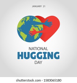 Vector illustration on the theme of National Hug Day.