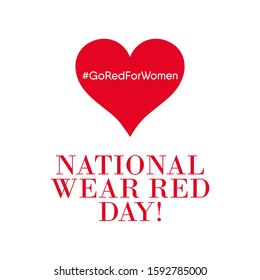 Vector illustration on the theme of National Wear Red day on February 7th.