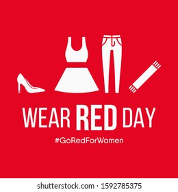 Vector illustration on the theme of National Wear Red day on February 7th.