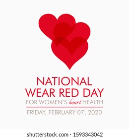 Vector illustration on the theme of National Wear Red day on February 7th.