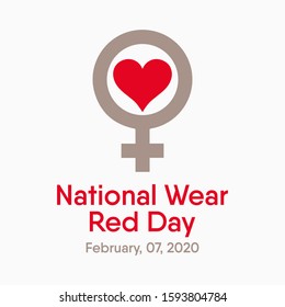 Vector illustration on the theme of National Wear Red day on February 7th.