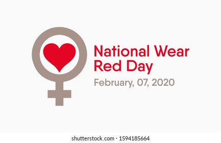 Vector illustration on the theme of National Wear Red day on February 7th.