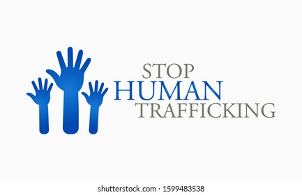 Vector Illustration On The Theme Of National Slavery And Human Trafficking Prevention Month Of January.